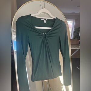 H&M Dark Green Long Sleeve Top